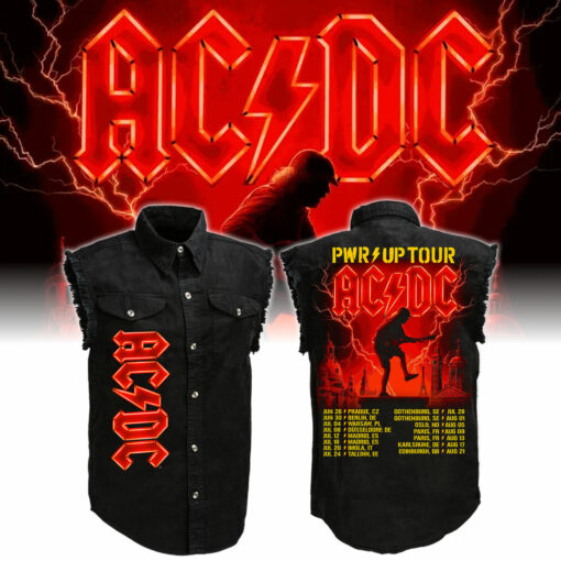 AC/DC PWR UP Tour EU 2025 Sleeveless Denim Shirt