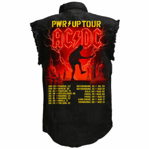 AC/DC PWR UP Tour EU 2025 Sleeveless Denim Shirt - Image 3