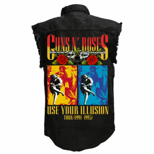 Guns N' Roses Use Your Illusion Tour (1991–1993) Sleeveless Denim Shirt - Image 2