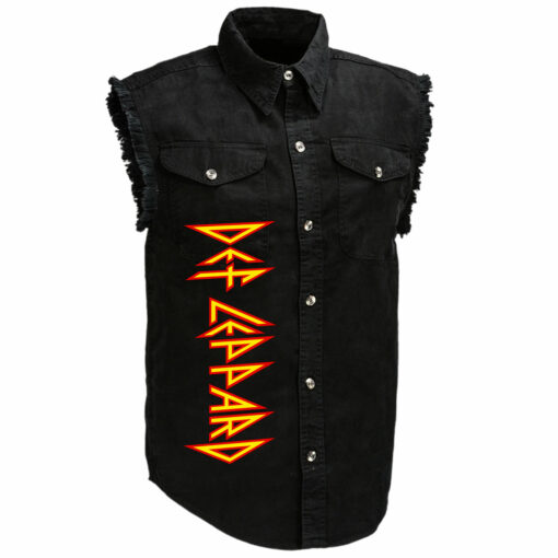 Def Leppard Tour 2025 Sleeveless Denim Shirt - Image 3