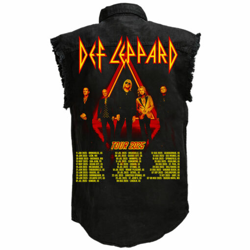 Def Leppard Tour 2025 Sleeveless Denim Shirt - Image 2