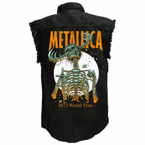 Metallica M72 World Tour Sleeveless Denim Shirt - Image 2
