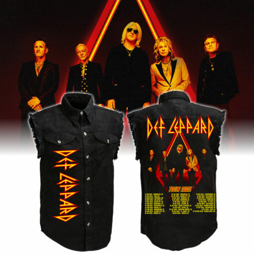 Def Leppard Tour 2025 Sleeveless Denim Shirt