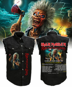 Iron Maiden Run For Your Lives Tour Sleeveless Denim Shirt