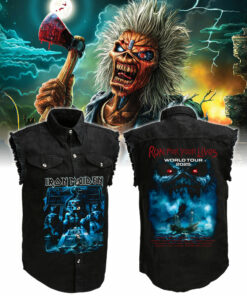 Iron Maiden Run For Your Lives Tour Sleeveless Denim Shirt