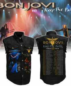 Bon Jovi Keep The Faith Tour Bon Jovi Tour Sleeveless Denim Shirt