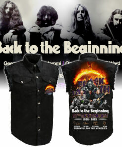 Black Sabbath 57th Anniversary 1968-2025 Thank You For The Memories Sleeveless Denim Shirt