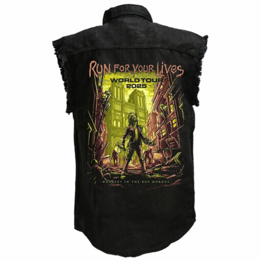 Iron Maiden Run For Your Lives Tour Sleeveless Denim Shirt - Image 2