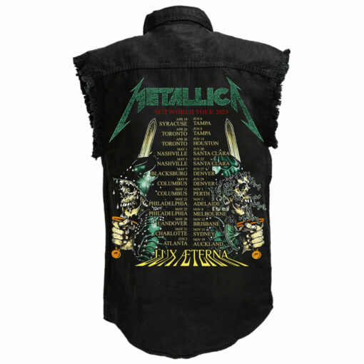Metallica M72 World Tour Sleeveless Denim Shirt - Image 2