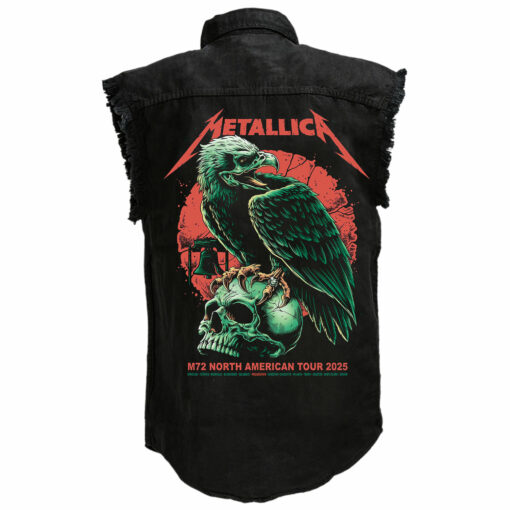 Metallica M72 World Tour Sleeveless Denim Shirt - Image 2