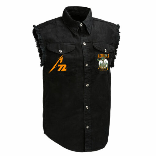 Metallica M72 World Tour Sleeveless Denim Shirt - Image 3