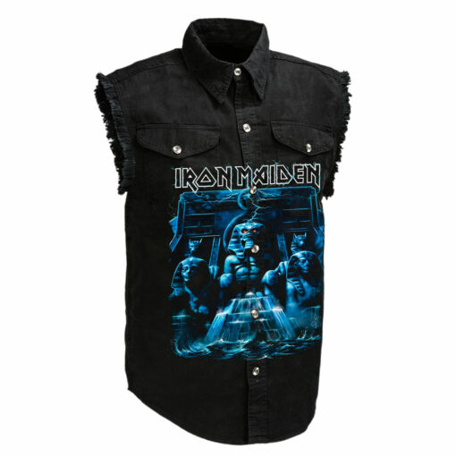 Iron Maiden Run For Your Lives Tour Sleeveless Denim Shirt - Image 3