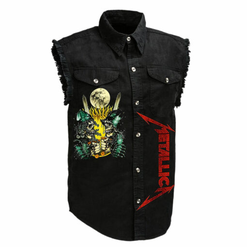 Metallica M72 World Tour Sleeveless Denim Shirt - Image 3