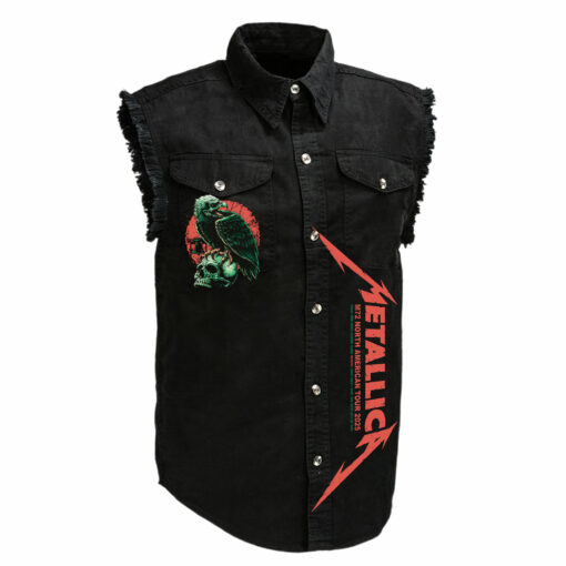 Metallica M72 World Tour Sleeveless Denim Shirt - Image 3