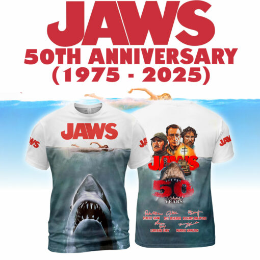 Jaws Movie 50 Years 1975-2025 Thank For The Memories AOP 1