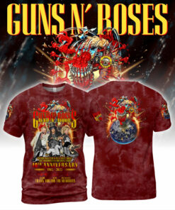GNR02R Guns N' Roses – 40th Anniversary (1985–2025) & Tour 2025 Shirt