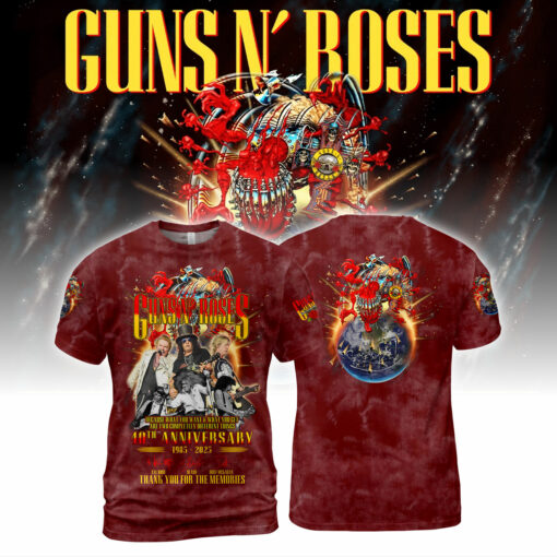GNR02R Guns N' Roses – 40th Anniversary (1985–2025) & Tour 2025 Shirt
