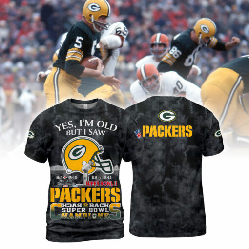 Green Bay Packers Yes, I Am Old But I Saw Back 2 Back Super Bowl Champions V2