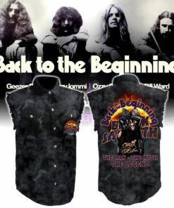 OZSL01 Black Sabbath 57th Anniversary 1968-2025 Thank You For The Memories Sleeveless Denim Shirt