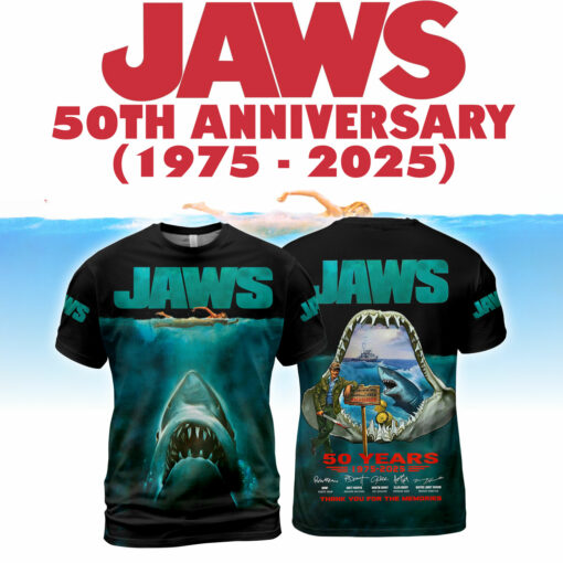 Jaws Movie 50 Years 1975-2025 Thank For The Memories AOP 2