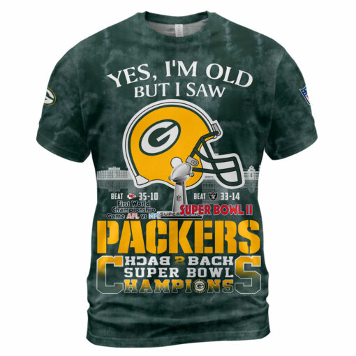 Green Bay Packers Yes, I Am Old But I Saw Back 2 Back Super Bowl Champions - Image 2