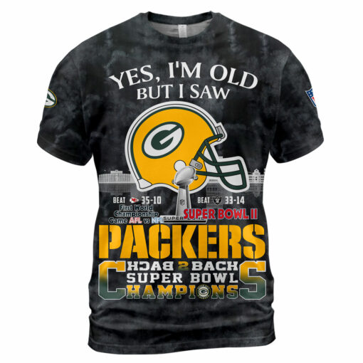 Green Bay Packers Yes, I Am Old But I Saw Back 2 Back Super Bowl Champions V2 - Image 2