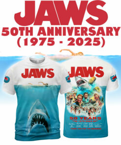 Jaws Movie 50 Years 1975-2025 Thank For The Memories AOP 3
