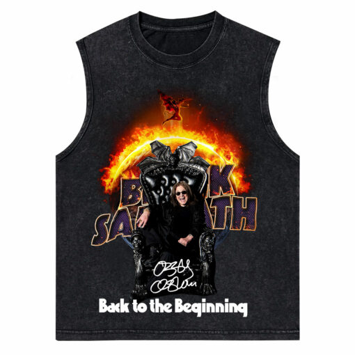 OZTT01 WASHED TANK TOP Ozzy Osbourne Thank You For The Memories - Image 2