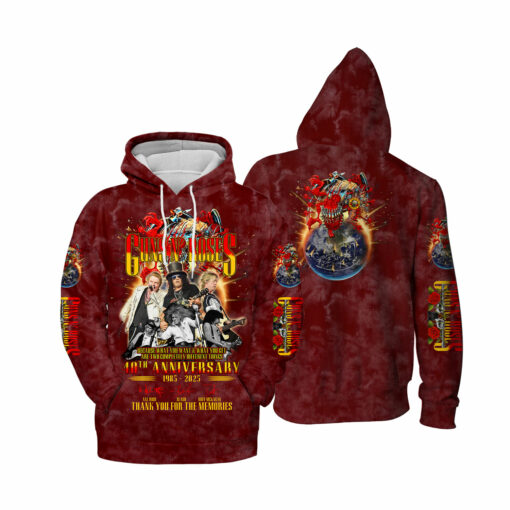 GNR02R Guns N' Roses – 40th Anniversary (1985–2025) & Tour 2025 Shirt - Image 4