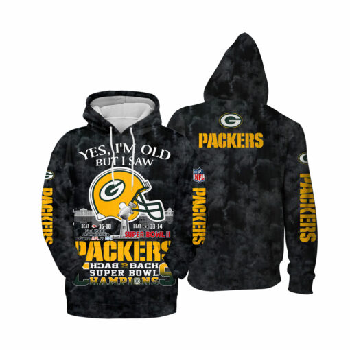 Green Bay Packers Yes, I Am Old But I Saw Back 2 Back Super Bowl Champions V2 - Image 4