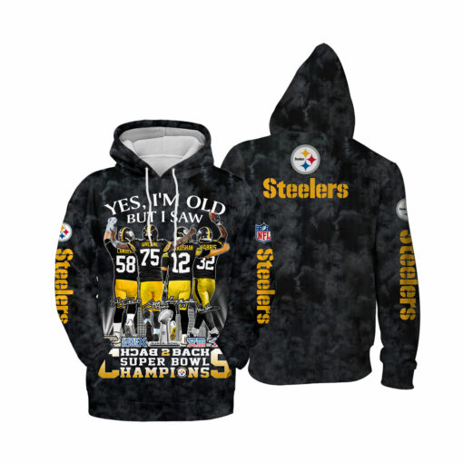 Pittsburgh Steelers Yes, I Am Old But I Saw Back 2 Back Super Bowl Champions - Image 4