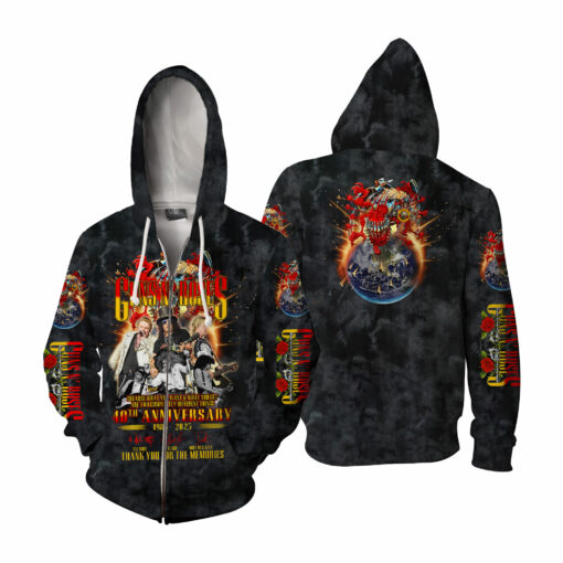 GNR02B Guns N' Roses – 40th Anniversary (1985–2025) & Tour 2025 Shirt - Image 5