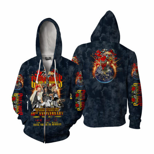 GNR02N Guns N' Roses – 40th Anniversary (1985–2025) & Tour 2025 Shirt - Image 5