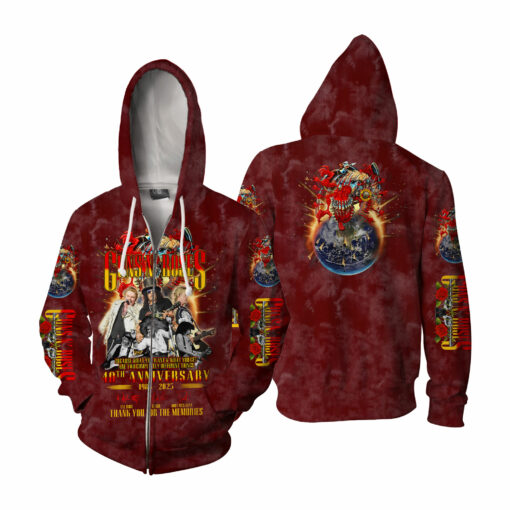 GNR02R Guns N' Roses – 40th Anniversary (1985–2025) & Tour 2025 Shirt - Image 5