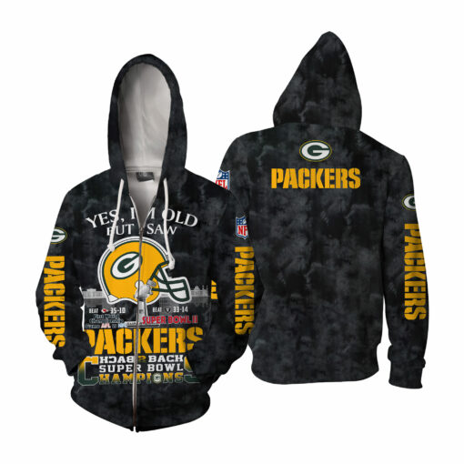 Green Bay Packers Yes, I Am Old But I Saw Back 2 Back Super Bowl Champions V2 - Image 5