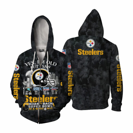 Pittsburgh Steelers Yes, I Am Old But I Saw Back 2 Back Super Bowl Champions V2 - Image 5