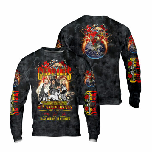 GNR02B Guns N' Roses – 40th Anniversary (1985–2025) & Tour 2025 Shirt - Image 6