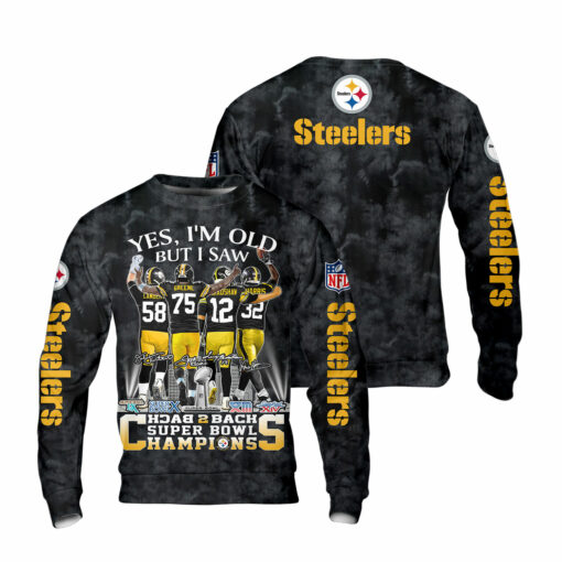 Pittsburgh Steelers Yes, I Am Old But I Saw Back 2 Back Super Bowl Champions - Image 6