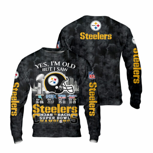 Pittsburgh Steelers Yes, I Am Old But I Saw Back 2 Back Super Bowl Champions V2 - Image 6