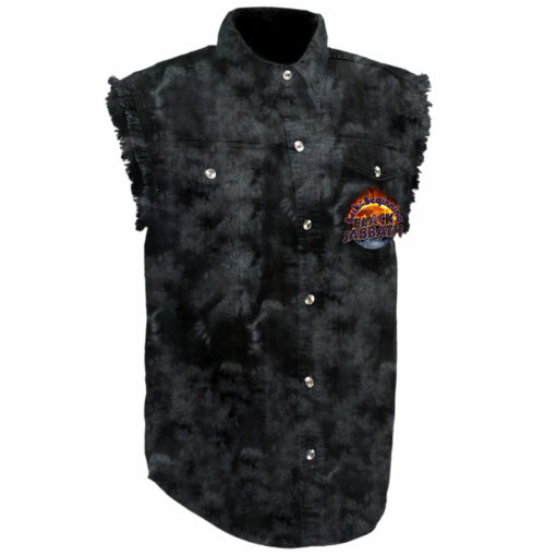 BSSL02 Black Sabbath 57th Anniversary 1968-2025 Thank You For The Memories Sleeveless Denim Shirt - Image 3