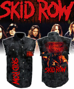 SRSL01 Skid Row 1991 World Tour Sleeveless Denim Shirt AOP