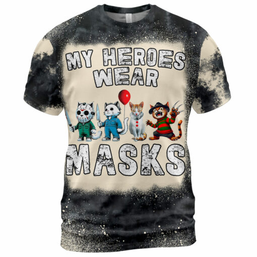 HR36T My Heroes Wear Masks Cat Halloween Horror Characters AOP - Image 2
