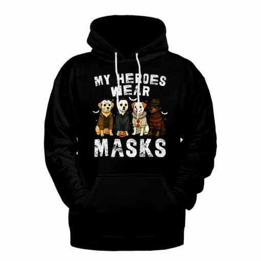 HR14T My Heroes Wear Masks Halloween Horror Characters 2D - Image 2
