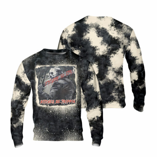 HR02T Bitches Be Trippin Halloween Horror Characters AOP - Image 7