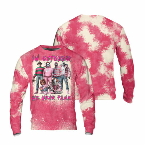 HR03T In October We Wear Pink Halloween Horror Characters AOP - Image 7