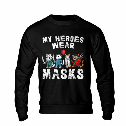 HR34T My Heroes Wear Masks Cat Halloween Horror Characters 2D - Image 3
