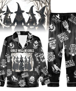 PJM01T Girls Will Be Grils Witch Pajamas Set