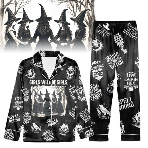 PJM01T Girls Will Be Grils Witch Pajamas Set