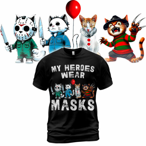 HR34T My Heroes Wear Masks Cat Halloween Horror Characters 2D